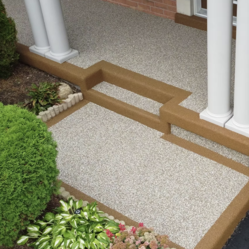 Rubber surfacing over cracked patio concrete Fort Wayne