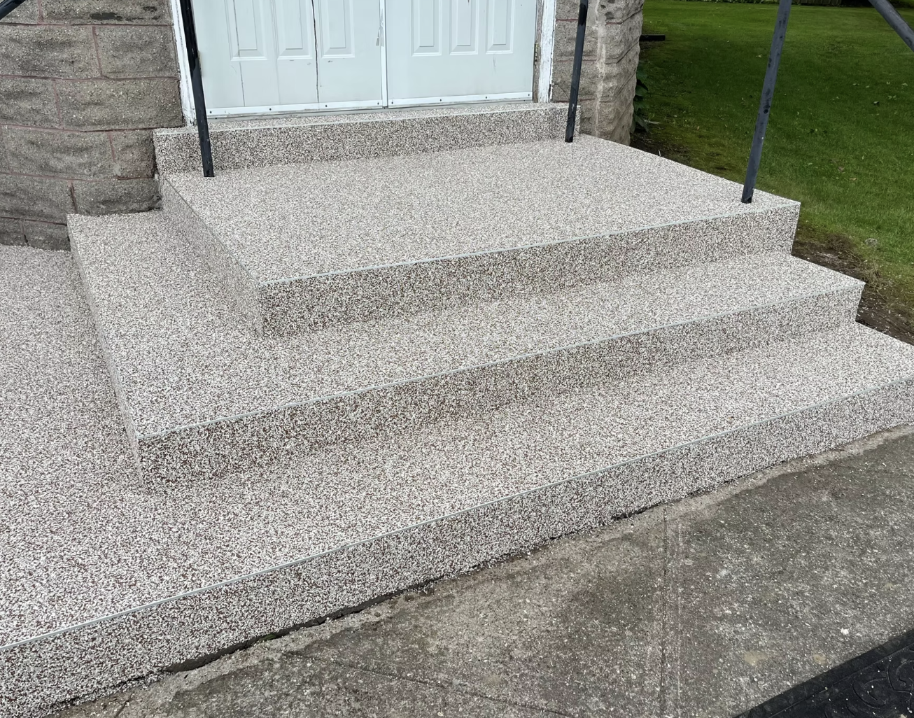 Rubber surfacing on porch and entry steps Fort Wayne